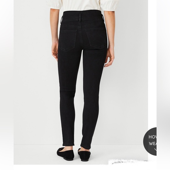 Ann Taylor Devin Ponte Super Skinny Modern Fit Stretch Pants Black size 8 - Picture 2 of 10